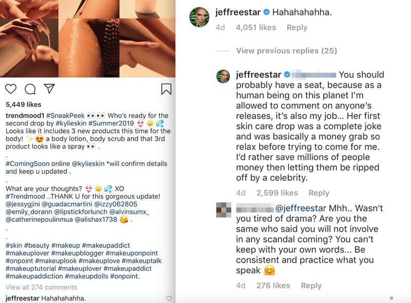Illustration for article titled Jeffree Star Is Beefing With Kylie Jenner Over Her ‘Money Grab’ Skincare Line, But Does She Know That?
